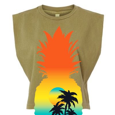 Pineapple Summer Sunset Beach Garment-Dyed Women's Muscle Tee