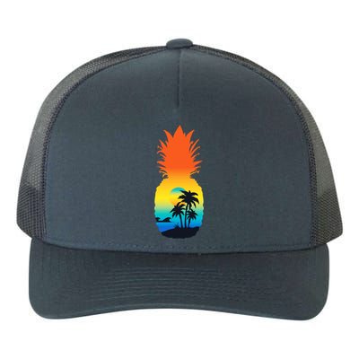 Pineapple Summer Sunset Beach Yupoong Adult 5-Panel Trucker Hat