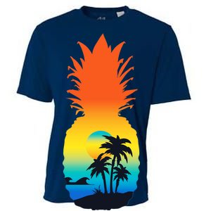 Pineapple Summer Sunset Beach Cooling Performance Crew T-Shirt