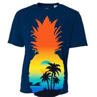 Pineapple Summer Sunset Beach Cooling Performance Crew T-Shirt