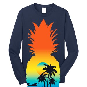 Pineapple Summer Sunset Beach Long Sleeve Shirt