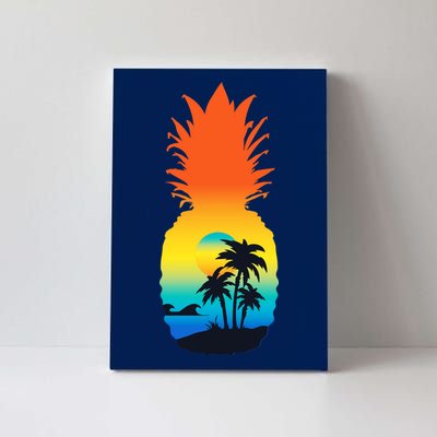 Pineapple Summer Sunset Beach Canvas