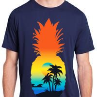 Pineapple Summer Sunset Beach Adult ChromaSoft Performance T-Shirt