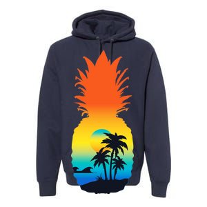 Pineapple Summer Sunset Beach Premium Hoodie