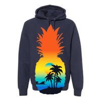 Pineapple Summer Sunset Beach Premium Hoodie