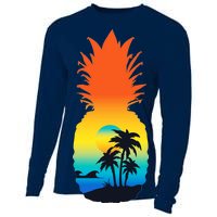 Pineapple Summer Sunset Beach Cooling Performance Long Sleeve Crew