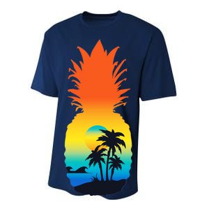 Pineapple Summer Sunset Beach Performance Sprint T-Shirt