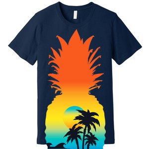 Pineapple Summer Sunset Beach Premium T-Shirt