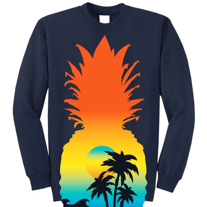 Pineapple Summer Sunset Beach Tall Sweatshirt