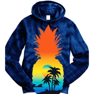 Pineapple Summer Sunset Beach Tie Dye Hoodie