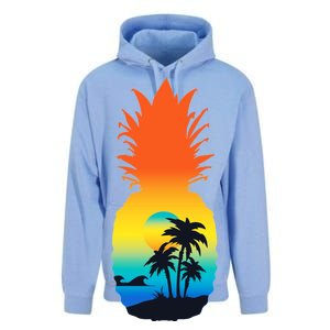 Pineapple Summer Sunset Beach Unisex Surf Hoodie