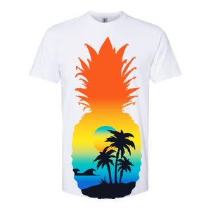 Pineapple Summer Sunset Beach Softstyle CVC T-Shirt