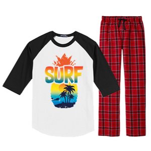 Pineapple Summer Surf Raglan Sleeve Pajama Set