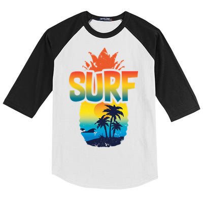 Pineapple Summer Surf Kids Colorblock Raglan Jersey