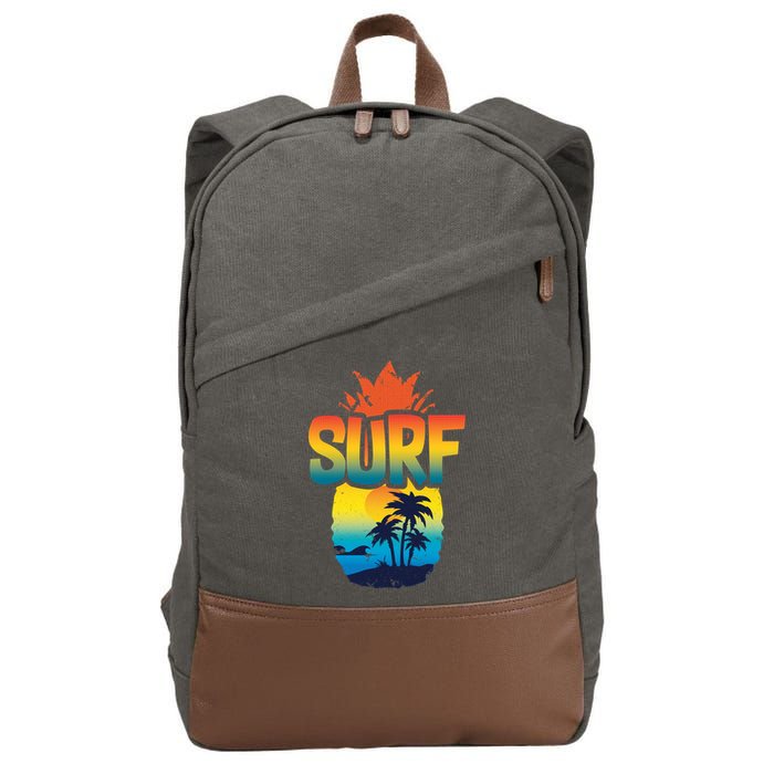 Pineapple Summer Surf Cotton Canvas Backpack