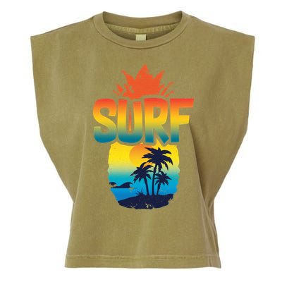 Pineapple Summer Surf Garment-Dyed Women's Muscle Tee