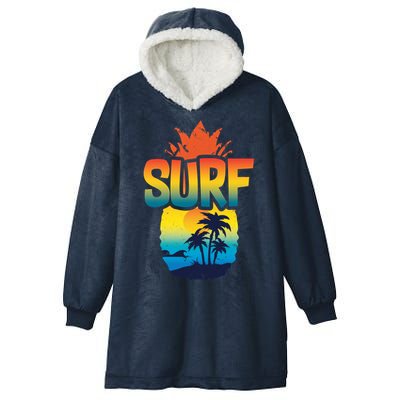 Pineapple Summer Surf Hooded Wearable Blanket