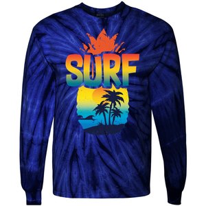 Pineapple Summer Surf Tie-Dye Long Sleeve Shirt