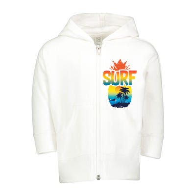 Pineapple Summer Surf Toddler Zip Fleece Hoodie