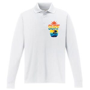 Pineapple Summer Surf Performance Long Sleeve Polo