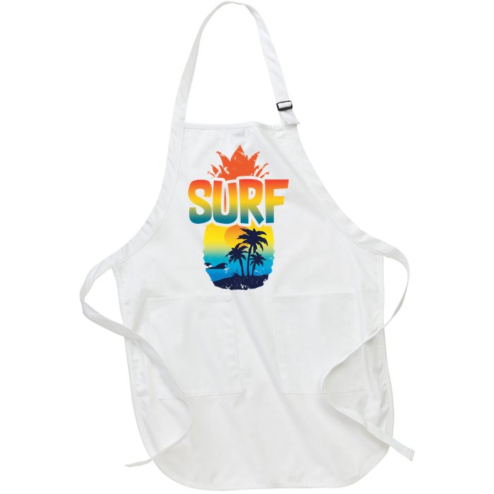 Pineapple Summer Surf Full-Length Apron With Pockets