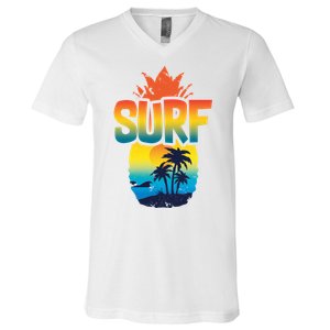 Pineapple Summer Surf V-Neck T-Shirt