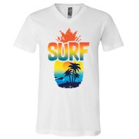 Pineapple Summer Surf V-Neck T-Shirt