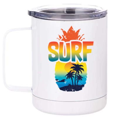 Pineapple Summer Surf 12 oz Stainless Steel Tumbler Cup