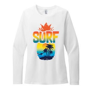 Pineapple Summer Surf Womens CVC Long Sleeve Shirt