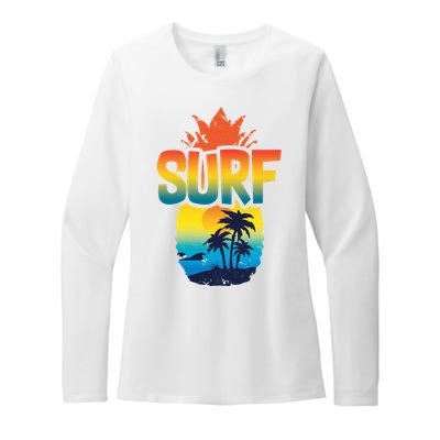 Pineapple Summer Surf Womens CVC Long Sleeve Shirt