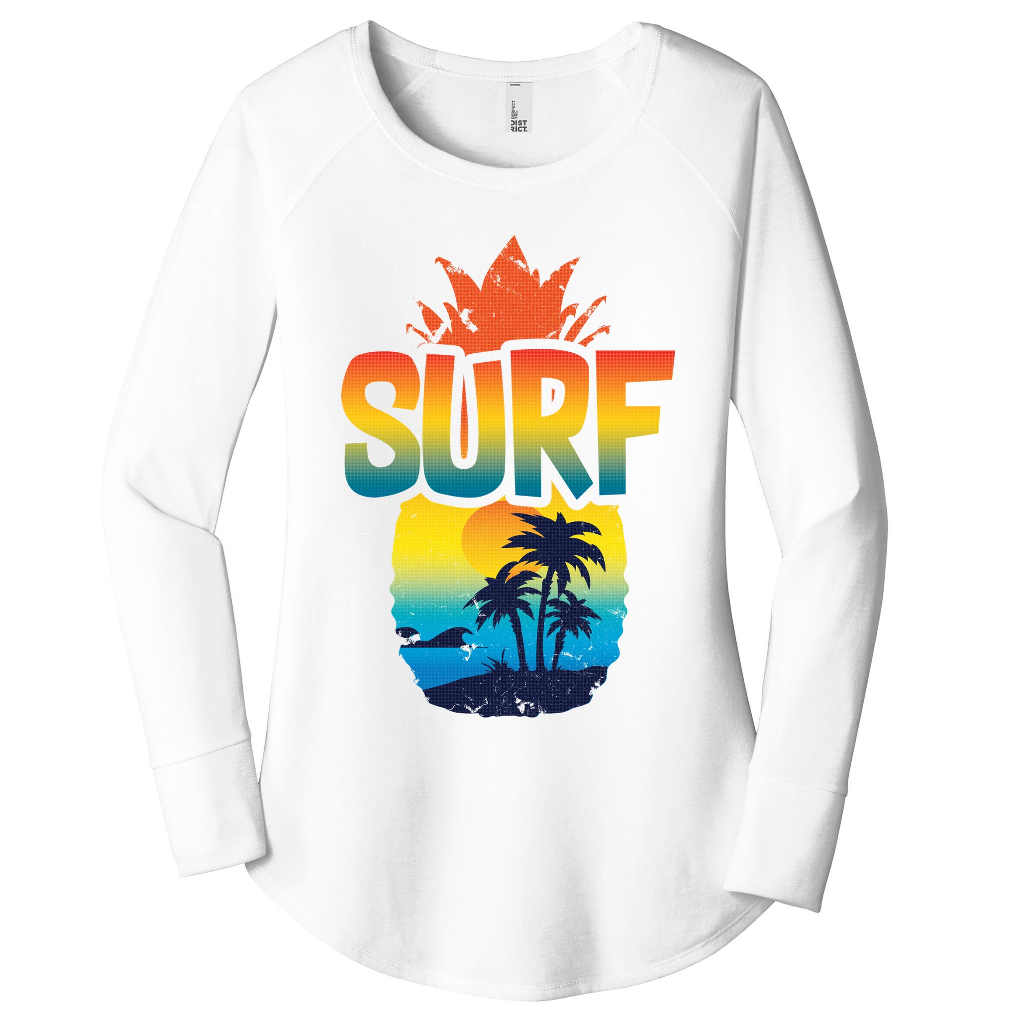 Pineapple Summer Surf Women's Perfect Tri Tunic Long Sleeve Shirt