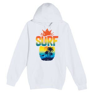 Pineapple Summer Surf Premium Pullover Hoodie