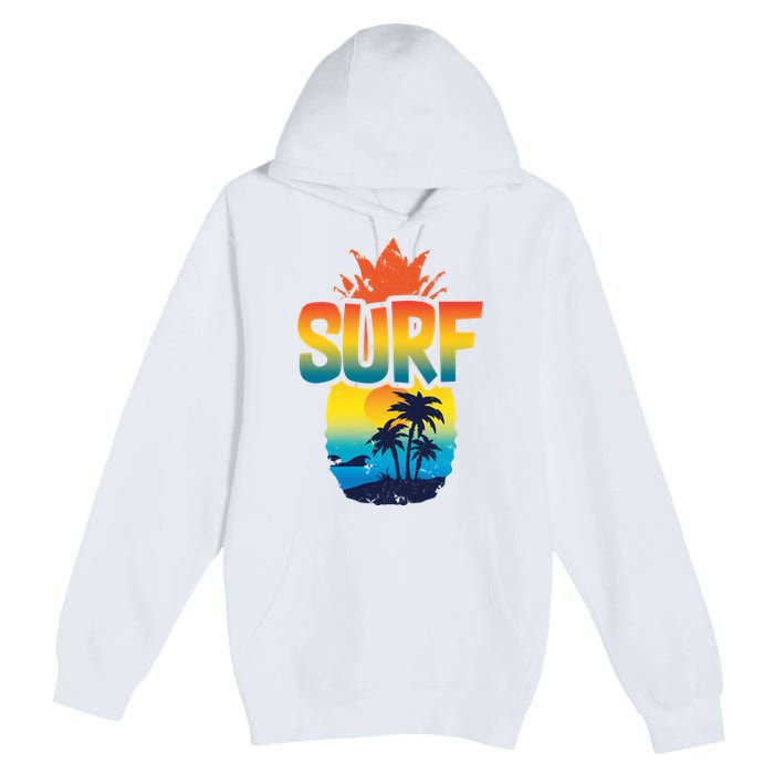 Pineapple Summer Surf Premium Pullover Hoodie