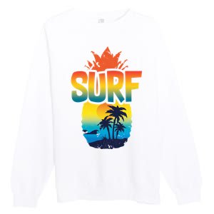 Pineapple Summer Surf Premium Crewneck Sweatshirt