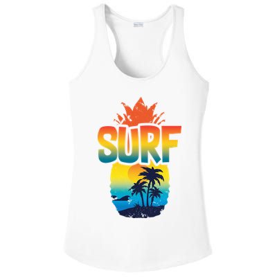 Pineapple Summer Surf Ladies PosiCharge Competitor Racerback Tank