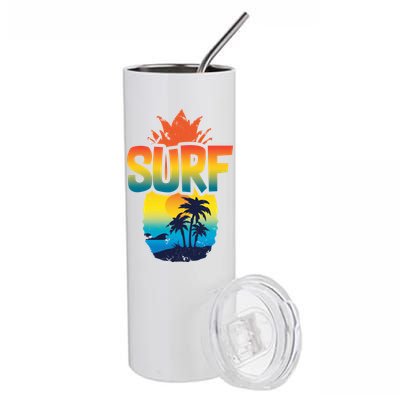 Pineapple Summer Surf Stainless Steel Tumbler