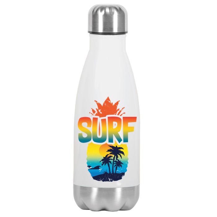 Pineapple Summer Surf Stainless Steel Insulated Water Bottle