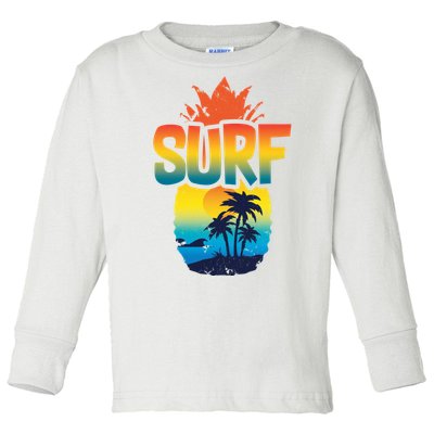 Pineapple Summer Surf Toddler Long Sleeve Shirt