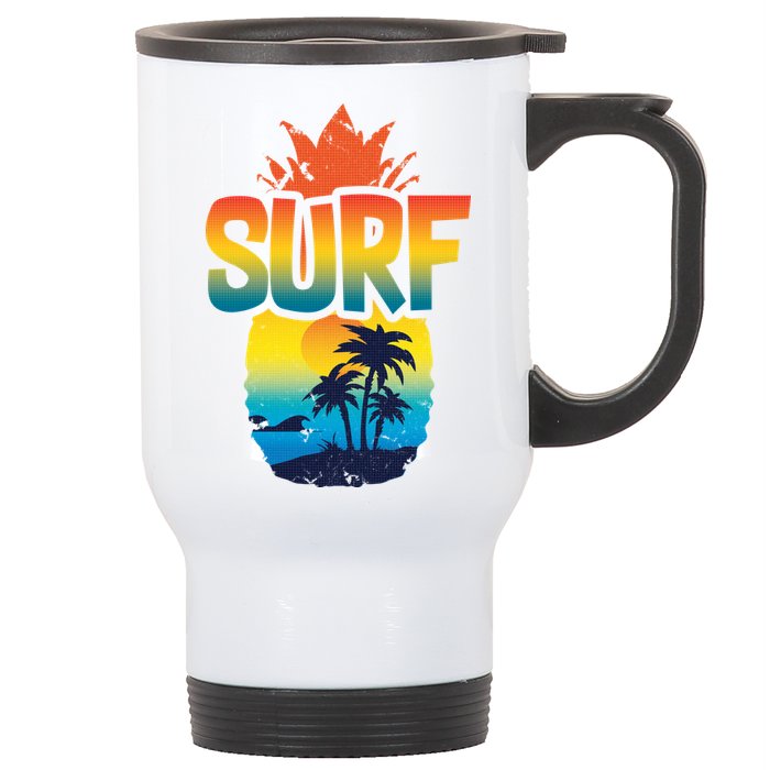 Pineapple Summer Surf Stainless Steel Travel Mug