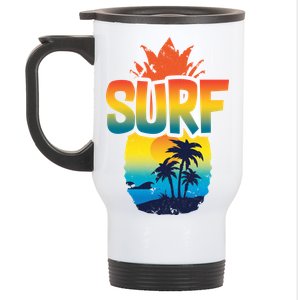 Pineapple Summer Surf Stainless Steel Travel Mug