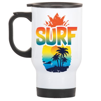 Pineapple Summer Surf Stainless Steel Travel Mug