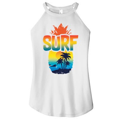 Pineapple Summer Surf Women's Perfect Tri Rocker Tank