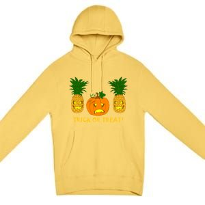 Pineapple Vs. Pumpkin Jack O Lantern Premium Pullover Hoodie