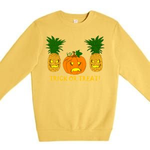 Pineapple Vs. Pumpkin Jack O Lantern Premium Crewneck Sweatshirt