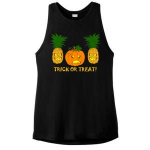 Pineapple Vs. Pumpkin Jack O Lantern Ladies PosiCharge Tri-Blend Wicking Tank