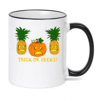 Pineapple Vs. Pumpkin Jack O Lantern 11oz Black Color Changing Mug