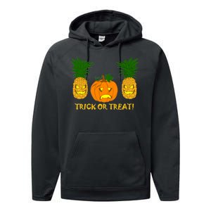 Pineapple Vs. Pumpkin Jack O Lantern Performance Fleece Hoodie