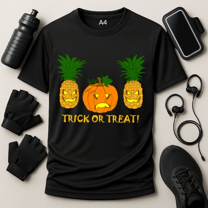 Pineapple Vs. Pumpkin Jack O Lantern Cooling Performance Crew T-Shirt