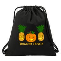 Pineapple Vs. Pumpkin Jack O Lantern Drawstring Bag