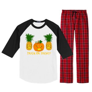 Pineapple Vs. Pumpkin Jack O Lantern Raglan Sleeve Pajama Set